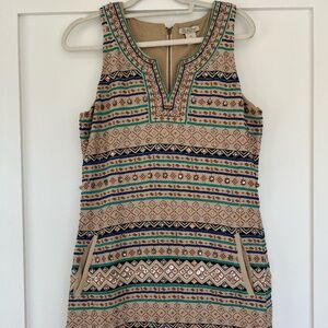 LUCKY BRAND Sheath Dress Sequins Rhinestones Front Pockets Size M